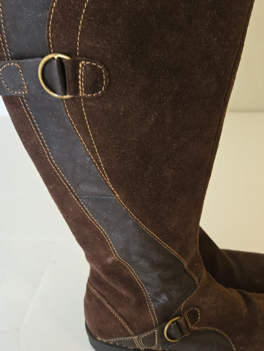 Clarks Women's Brown Suede Leather Knee High Riding Boots Size 9M 62816